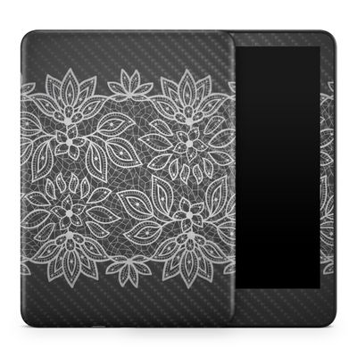 Carbon Fiber Tablet Skin Compatible with Amazon Kindle Colorsoft (2024) - Floral Lace - Premium 3M Vinyl Protective Wrap Decal Cover - Easy to Apply | Crafted in The USA by MightySkins
