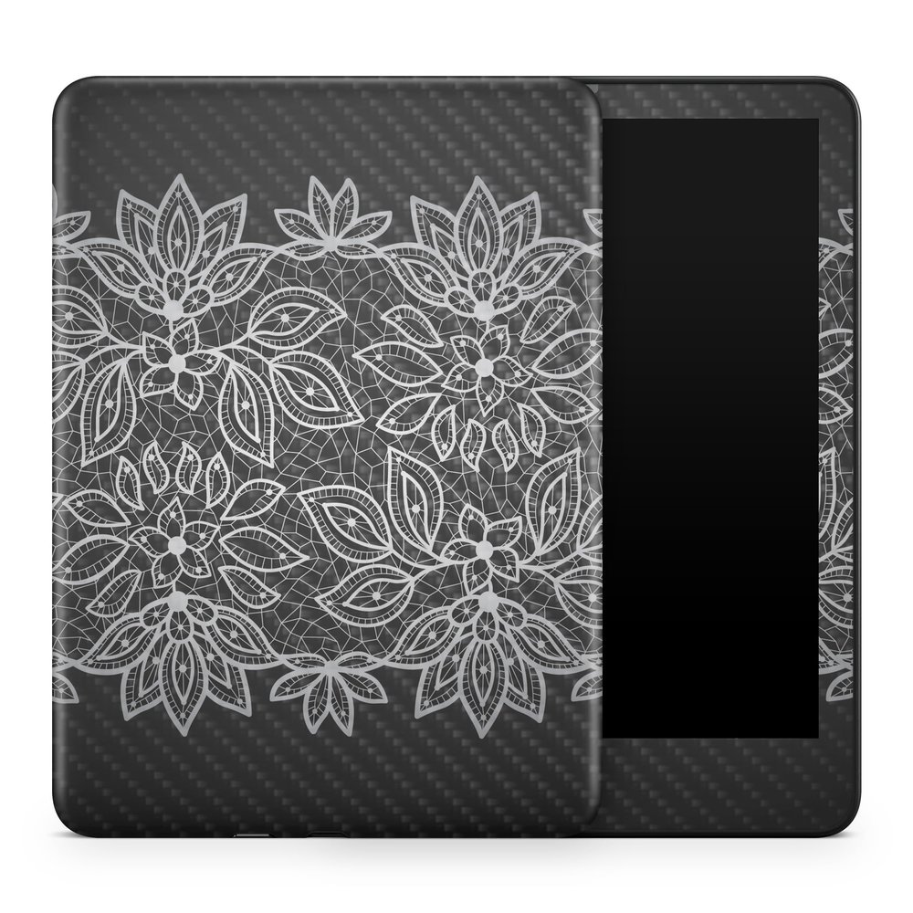 Carbon Fiber Tablet Skin Compatible with Amazon Kindle Colorsoft (2024) - Floral Lace - Premium 3M Vinyl Protective Wrap Decal Cover - Easy to Apply | Crafted in The USA by MightySkins