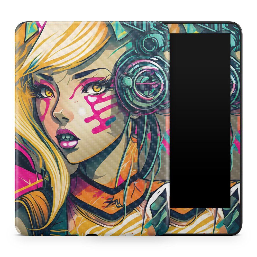 Carbon Fiber Tablet Skin Compatible with Amazon Kindle Colorsoft (2024) - Techno Punk - Premium 3M Vinyl Protective Wrap Decal Cover - Easy to Apply | Crafted in The USA by MightySkins