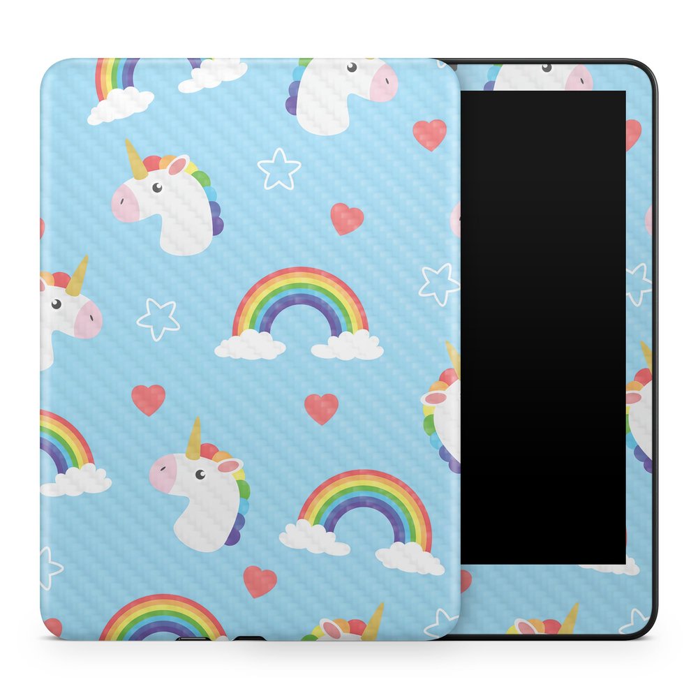 Carbon Fiber Tablet Skin Compatible with Amazon Kindle Colorsoft (2024) - Unicorn Perfection - Premium 3M Vinyl Protective Wrap Decal Cover - Easy to Apply | Crafted in The USA by MightySkins