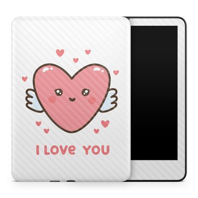 Carbon Fiber Tablet Skin Compatible with Amazon Kindle Colorsoft (2024) - Angelic Love - Premium 3M Vinyl Protective Wrap Decal Cover - Easy to Apply | Crafted in The USA by MightySkins