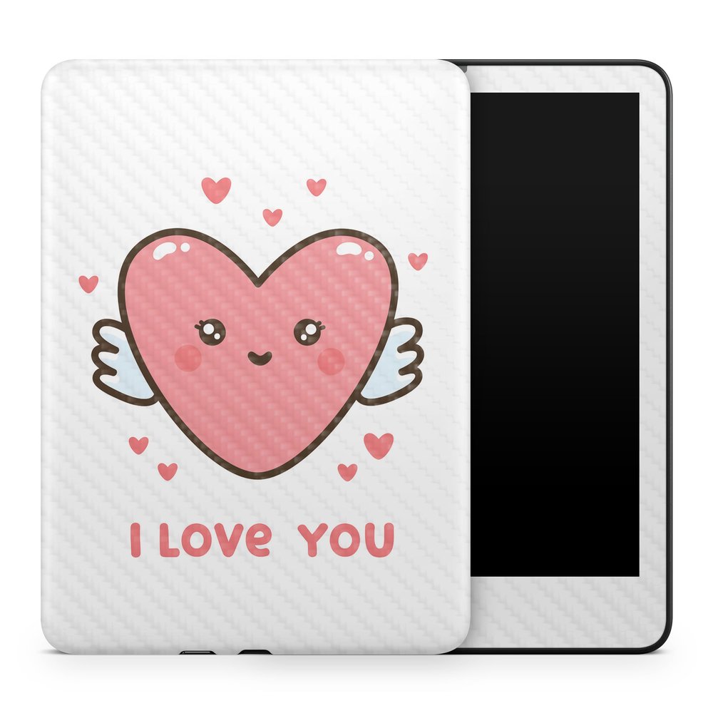 Carbon Fiber Tablet Skin Compatible with Amazon Kindle Colorsoft (2024) - Angelic Love - Premium 3M Vinyl Protective Wrap Decal Cover - Easy to Apply | Crafted in The USA by MightySkins