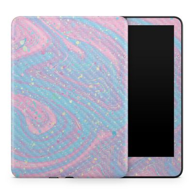 Carbon Fiber Tablet Skin Compatible with Amazon Kindle Colorsoft (2024) - Cotton Candy Swirl - Premium 3M Vinyl Protective Wrap Decal Cover - Easy to Apply | Crafted in The USA by MightySkins