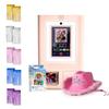 HP Sprocket Photo Booth Machine Instant Color Photo Printer (Pink) + Zink Paper (100 Sheets) + Cowboy Hat with Tiara + Silver, Pink, Blue, Gold, Purple Foil Curtain Backdrop (x2) view 1