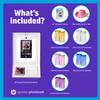 HP Sprocket Photo Booth Machine Instant Color Photo Printer (Pink) + Zink Paper (100 Sheets) + Cowboy Hat with Tiara + Silver, Pink, Blue, Gold, Purple Foil Curtain Backdrop (x2) view 2