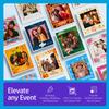 HP Sprocket Photo Booth Machine Instant Color Photo Printer (Pink) + Zink Paper (100 Sheets) + Cowboy Hat with Tiara + Silver, Pink, Blue, Gold, Purple Foil Curtain Backdrop (x2) view 3