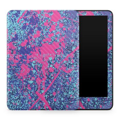 Carbon Fiber Tablet Skin Compatible with Amazon Kindle Colorsoft (2024) - Vibrant Splatter - Premium 3M Vinyl Protective Wrap Decal Cover - Easy to Apply | Crafted in The USA by MightySkins