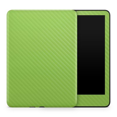 Carbon Fiber Tablet Skin Compatible with Amazon Kindle Colorsoft (2024) - Solid Lime Green - Premium 3M Vinyl Protective Wrap Decal Cover - Easy to Apply | Crafted in The USA by MightySkins