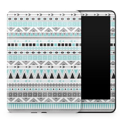 Glossy Glitter Tablet Skin Compatible with Amazon Kindle Colorsoft (2024) - Turquoise Tribal - Premium 3M Vinyl Protective Wrap Decal Cover - Easy to Apply | Crafted in The USA by MightySkins