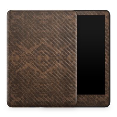 Carbon Fiber Tablet Skin Compatible with Amazon Kindle Colorsoft (2024) - Brown Linen - Premium 3M Vinyl Protective Wrap Decal Cover - Easy to Apply | Crafted in The USA by MightySkins