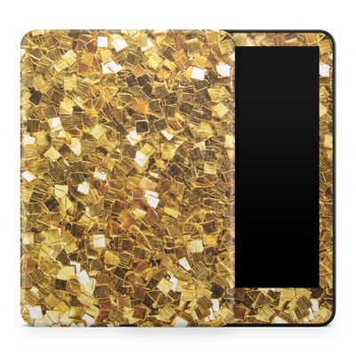 Carbon Fiber Tablet Skin Compatible with Amazon Kindle Colorsoft (2024) - Gold Chips - Premium 3M Vinyl Protective Wrap Decal Cover - Easy to Apply | Crafted in The USA by MightySkins