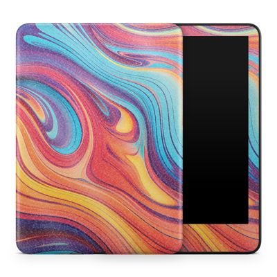 Glossy Glitter Tablet Skin Compatible with Amazon Kindle Colorsoft (2024) - Orange Pour - Premium 3M Vinyl Protective Wrap Decal Cover - Easy to Apply | Crafted in The USA by MightySkins