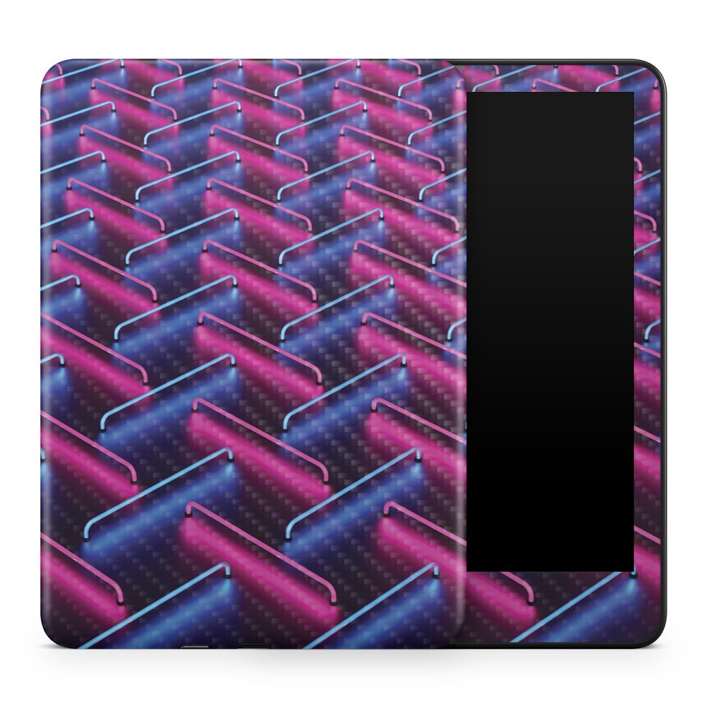 Carbon Fiber Tablet Skin Compatible with Amazon Kindle Colorsoft (2024) - Neon Diamond - Premium 3M Vinyl Protective Wrap Decal Cover - Easy to Apply | Crafted in The USA by MightySkins