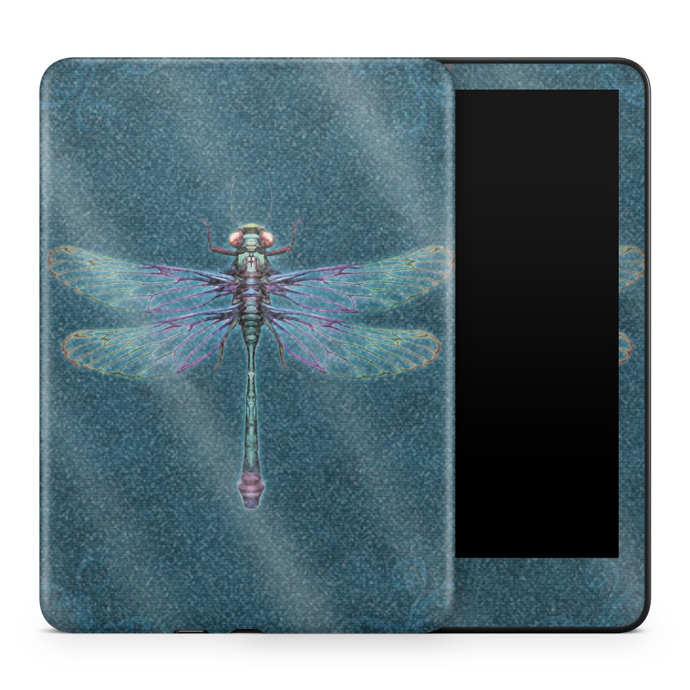 Glossy Glitter Tablet Skin Compatible with Amazon Kindle Colorsoft (2024) - Vibrant Dragonfly - Premium 3M Vinyl Protective Wrap Decal Cover - Easy to Apply | Crafted in The USA by MightySkins