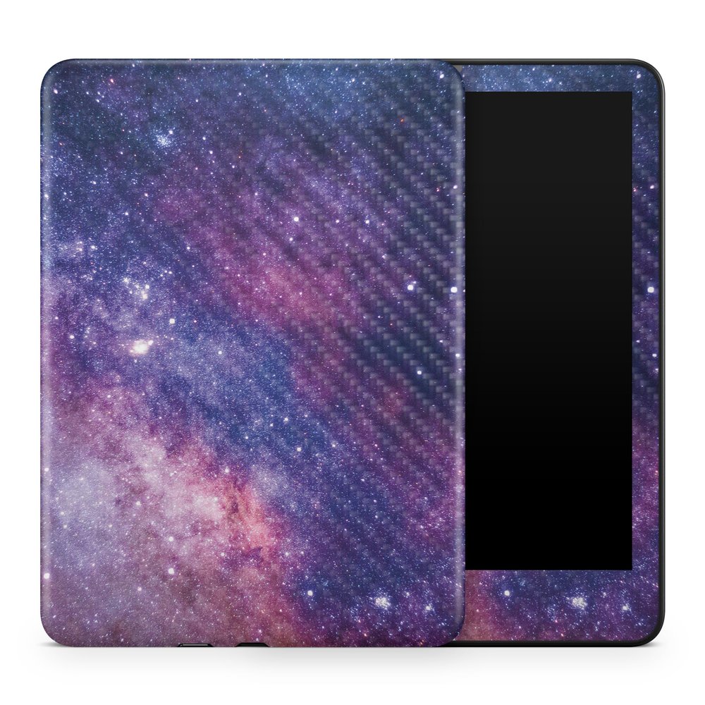 Carbon Fiber Tablet Skin Compatible with Amazon Kindle Colorsoft (2024) - Violet Stars - Premium 3M Vinyl Protective Wrap Decal Cover - Easy to Apply | Crafted in The USA by MightySkins