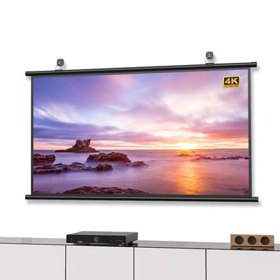 60" Projector Screen Wall Mounted 4:3 16:9 72" Retractable Movie Screen, No Wrinkles, Without Dents, 4K 3D Drop Down HD Screen for Home Theater Office Classroom(72inch(4:3))