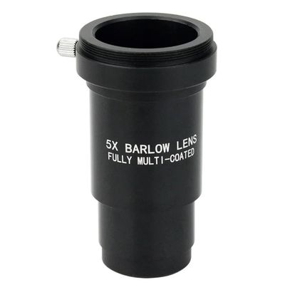 1.25 Inch 5X Barlow Lens Eyepiece Aluminium Alloy Frame Optical W/Multi-Layer Coating for Astronomical Telescopes