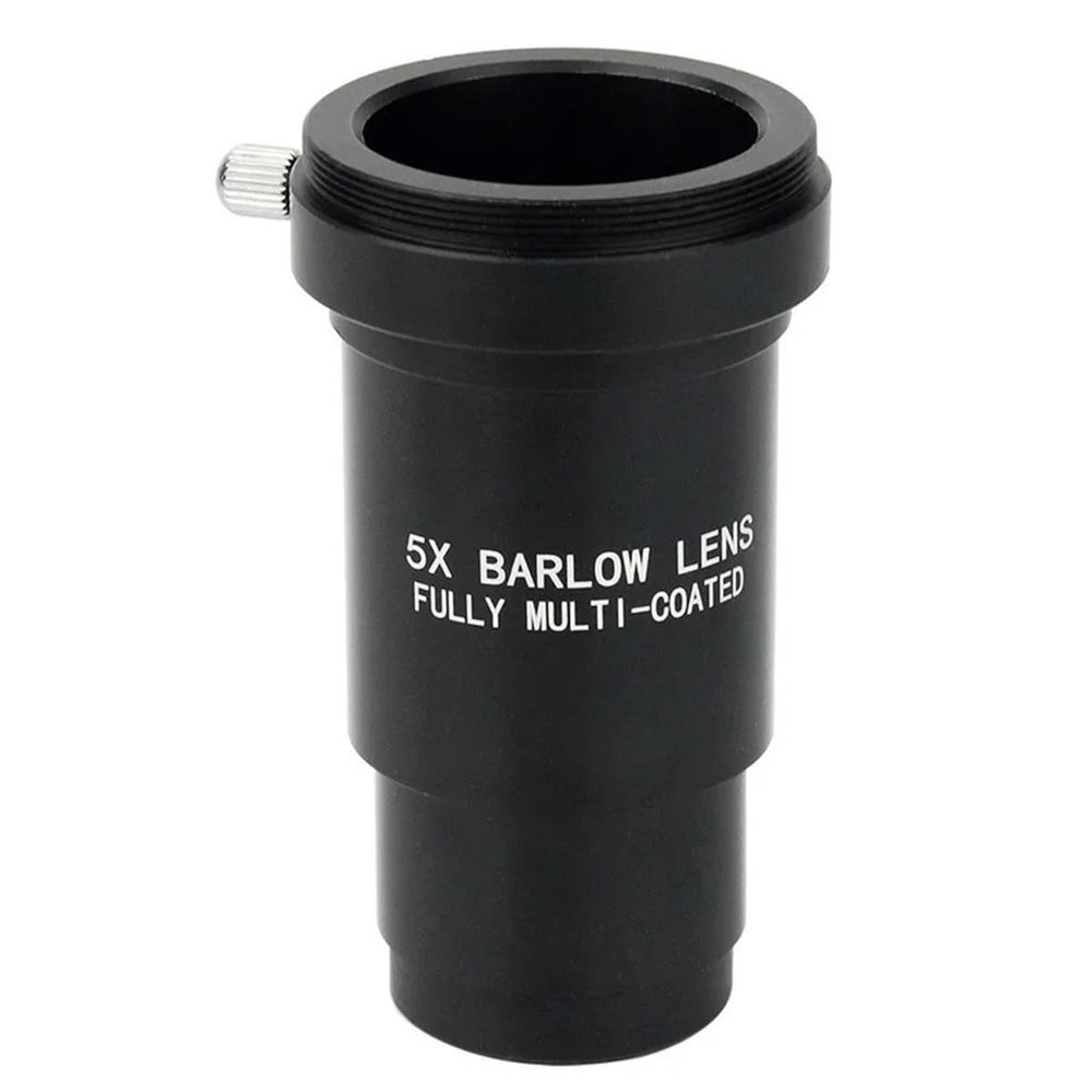 1.25 Inch 5X Barlow Lens Eyepiece Aluminium Alloy Frame Optical W/Multi-Layer Coating for Astronomical Telescopes