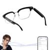 Piluyaa Ai Smart Translation Glasses Simultaneous Interpretation Glasses and Headphones, Bluetooth Language Translator for Men& Women-E13 Transparent view 1
