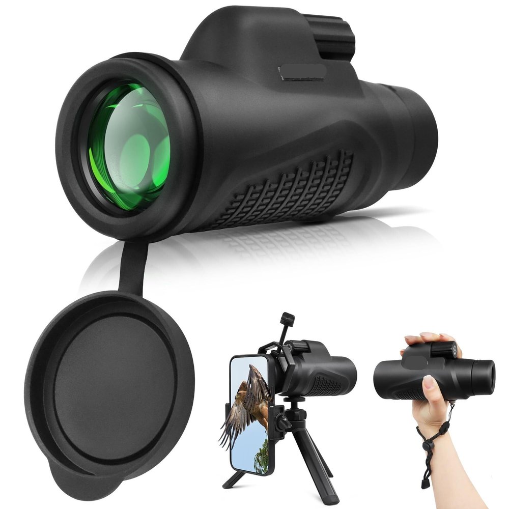 12X50 HD K9 Prism Monocular Telescope, Waterproof, Compact Handheld Monoscope, for Bird Watching Camping Travelling Wildlife Scenery