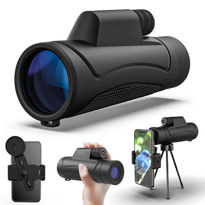 10x42 Monocular Telescope with Smartphone Holder Tripod for Adults Kids, HD Waterproof BAK4 Prism Monocular Scope with Clear for Bird Watching Hunting Hiking Travel Camping