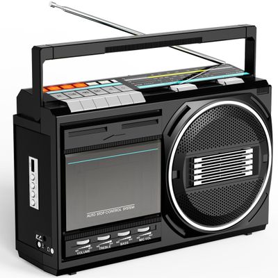 Kuephom Cassette Player Recorder Boombox with Bluetooth: Portable Boom Box Radio FM/AM/SW - Retro Tape/USB Converter with Earphone Jack - Built-in MIC for Voice Recording - Sound Amplifier - DC/AC