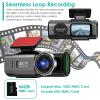 4k Dash Cam Front and Rear, Full HD WiFi Dash Camera for Cars with App, 1080P Dual Dashcam Car Camera with Night Vision, G-Sensor, Loop Recording, Included 64GB Card view 3