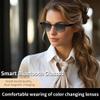 Piluyaa Smart Glasses Bluetooth Audio Sunglasses for Men Women with Dual Stereo Speakers, Open Ear Music &HD Calling, Touch &Voice Assistant, UV ProtectionSilver view 3