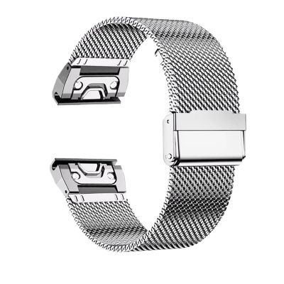 VELORE 20/22/26mm Quick Fit Strap for Garmin Fenix 8 43 51mm 7s 7X 7 Pro Fenix 6s 6X 6 5s 5X 5Plus Tactix 7 Stainless Steel Band Forerunner 965 Watchbands(Silver,26mm)