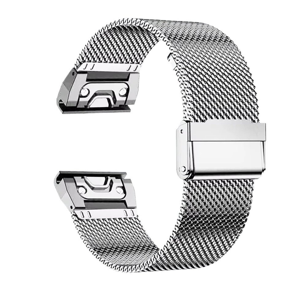 VELORE 20/22/26mm Quick Fit Strap for Garmin Fenix 8 43 51mm 7s 7X 7 Pro Fenix 6s 6X 6 5s 5X 5Plus Tactix 7 Stainless Steel Band Forerunner 965 Watchbands(Silver,26mm)