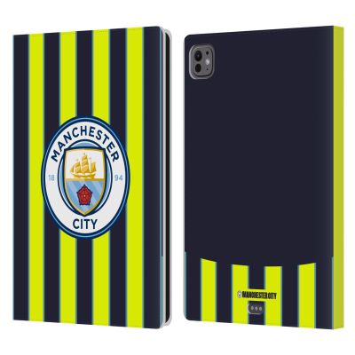 Head Case Designs Officially Licensed Manchester City Man City FC Away 2024/25 Badge Kit Leather Wallet Case Compatible with Apple iPad Pro 11 M4/M5 2024/2025
