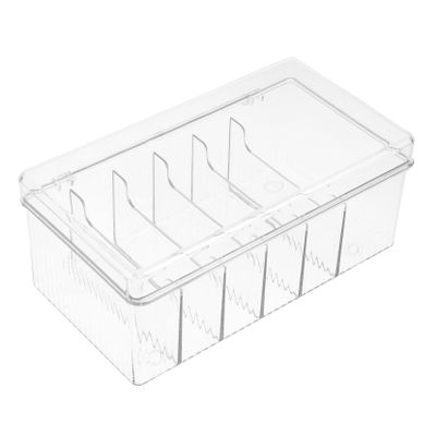Gadpiparty Multi-grid Transparent Cable Storage Organizer Box for Efficient Cord Management for Chargers Usb Cables and Desk Accessories Creates Neat Workspace