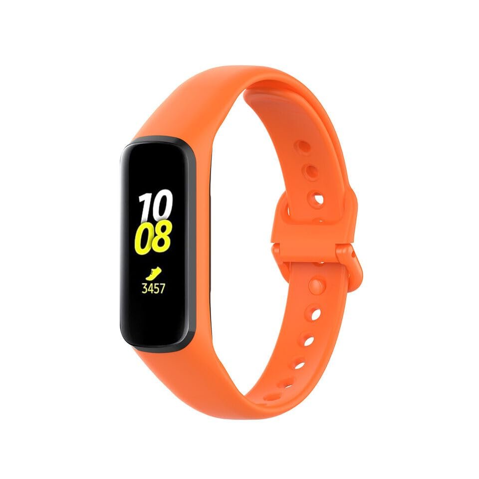 PANDA BOBO Replacement Bands Compatible with Samsung Galaxy Fit2 SM-R220,Silicone Adjustable Classic Accessory Wristband Fitness Straps Compatible with Samsung Galaxy Fit2 (Orange)