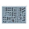 Black Chinese Characters Different Scales Model Water Stickers for Gundam Decals view 2
