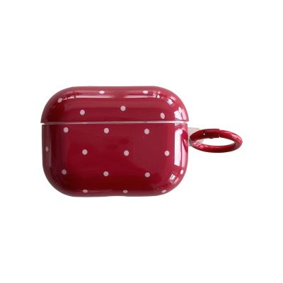 White Polka Dot Red Case with Lock for Airpods Pro 2 Gen,Vintage Aesthetic Pattern Stylish Luxury Trendy Retro Girls Women Protective Cover for Airpod Pro 2 Genetatio