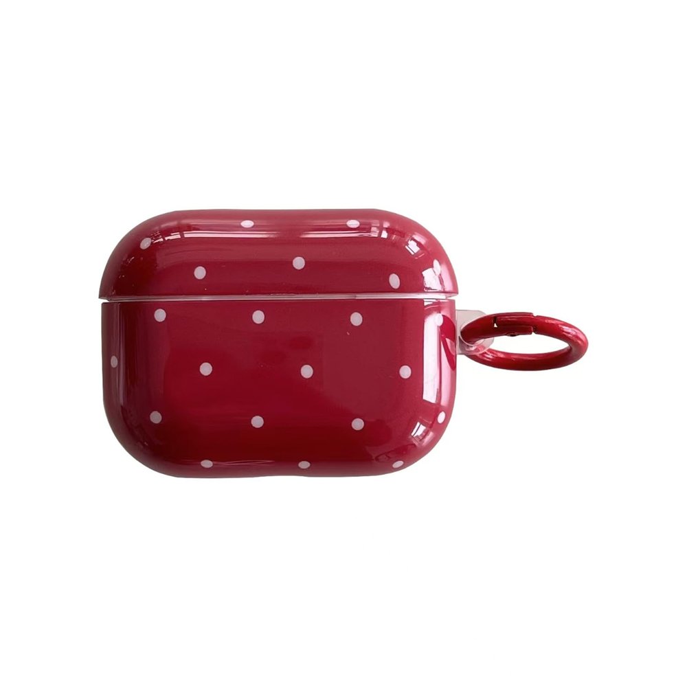 White Polka Dot Red Case with Lock for Airpods Pro 2 Gen,Vintage Aesthetic Pattern Stylish Luxury Trendy Retro Girls Women Protective Cover for Airpod Pro 2 Genetatio
