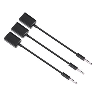 DOITOOL 3PCS USB to 3.5MM Vehicle Audio Cable for Car CD Player Aux Adapter Compatible MP3 Players Black