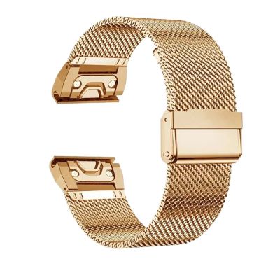 HSPTR 20/22/26mm Quick Fit Strap for Garmin Fenix 8 43 51mm 7s 7X 7 Pro Fenix 6s 6X 6 5s 5X 5Plus Tactix 7 Stainless Steel Band Forerunner 965 Watchbands(Rose gold,26mm)