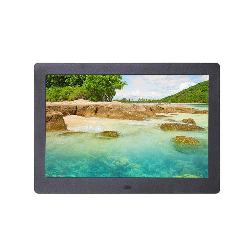 10-inch Digital Photo Frame, Full IPS Display, Automatic on/Off Timer, Music/Video/Picture Playback, Support Clock/Calendar Function Decorative,Black
