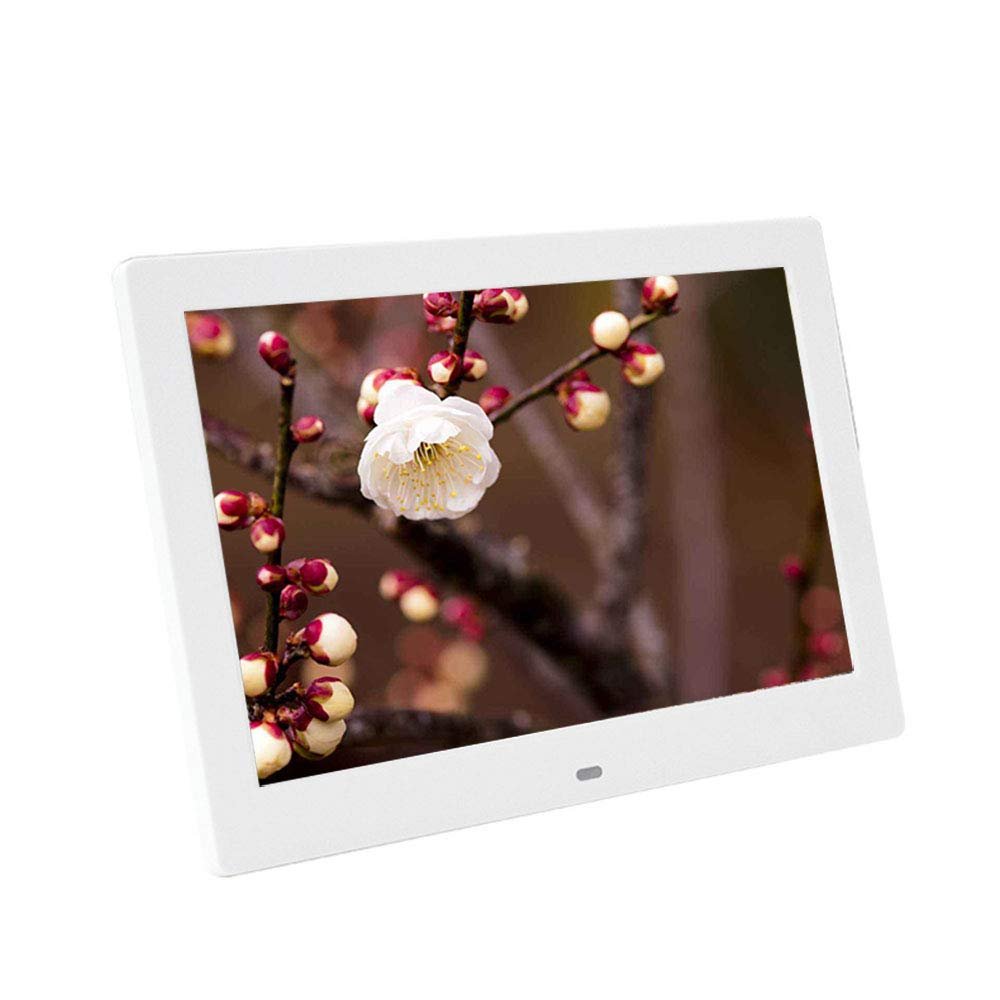10-inch Digital Photo Frame, Full IPS Display, Automatic on/Off Timer, Music/Video/Picture Playback, Support Clock/Calendar Function Decorative,White