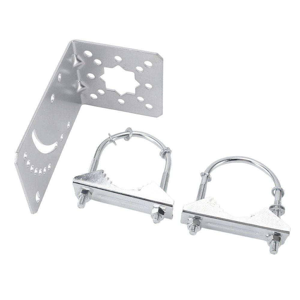 Antennae Mast Pole Mount Rustproof Stainless Steel Adjustable Angle Support Clamp Holder for No Wire Bridge AP Base Station with Hardware