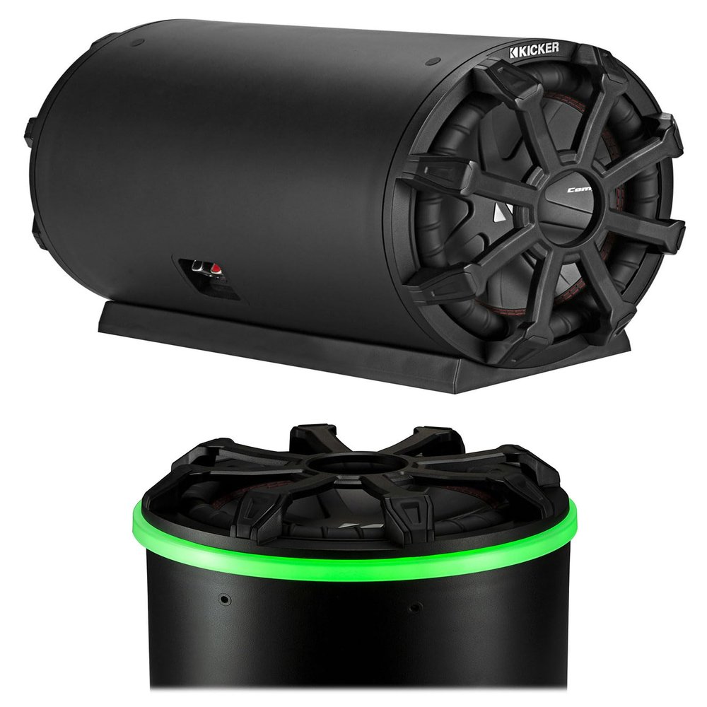 Kicker Bundle: Kicker 46CWTB104 TB 10" 800w Marine Loaded Subwoofer Enclosure+Passive Radiator Bundle with Kicker 47KLSR10 KLSR 10" Weather Proof LED Speaker/Subwoofer Ring Light KLSR10 (2 Items)