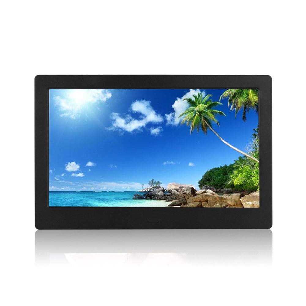 10 inch Digital Photo Frame 1280 * 800 Resolution ABS Material Timer Switch Machine Supports Music/Picture/Video Playback Clock, Calendar Function Decorative,Black