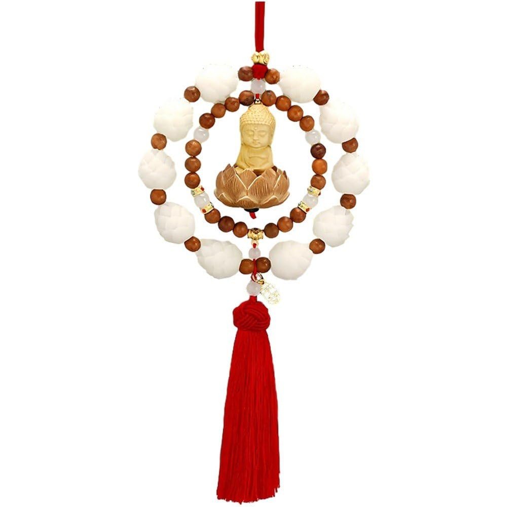 Vobumix Buddha Car Pendant Feng Shui Pendant Car Interior Pendant Car Hanging Ornament for Car Rear Mirror Hanging Decoration