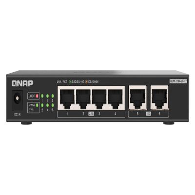 QNAP Switch QSW-2104-2T-R2 | 2X 10GbE, 4X 2.5GbE, Plug & Play Unmanaged, Fanless