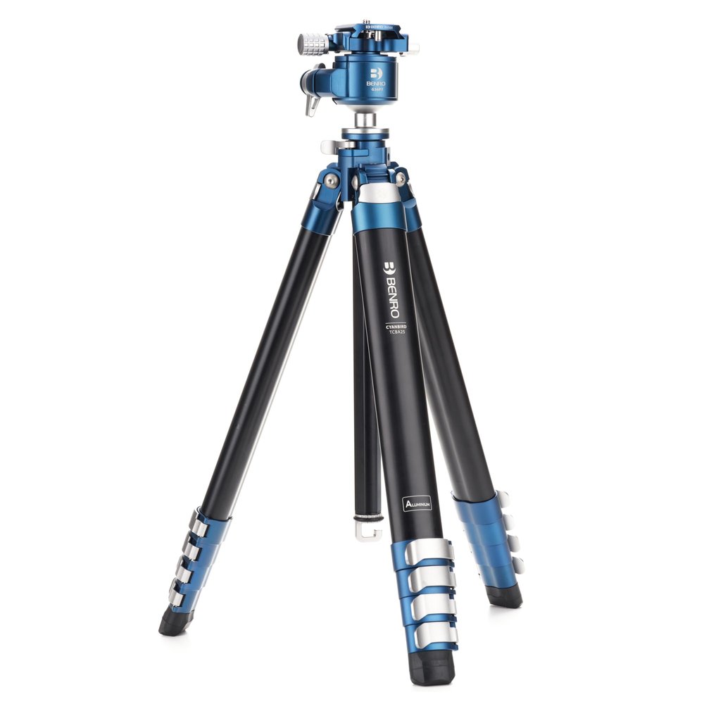 Benro CyanBird Carbon Fiber Tripod Kit  4-Section Travel Tripod with GX36PT Dual-Pan Ball Head, Arca-Swiss Plate & 39.7 lb Load Capacity for DSLR, Mirrorless & Video Cameras (TCBA25G36PT)