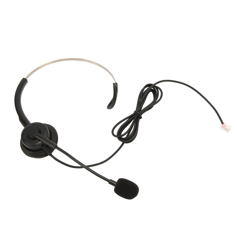 Acouto Professional No Cancelling Single Ear Telephone Headset with Band for C Center and Customer Service