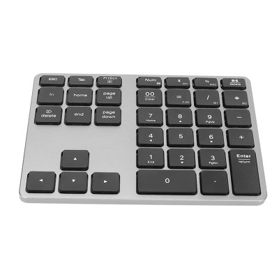 Acouto Number Pad 35 Keys Aluminum Oy Rechargeable Numeric Keypad for Desktop Laptop Tablet Ey (Grey)