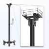 Adjustable Ceiling TV Mount Bracket - Monitor Bracket, TV Lift, Full Motion 360 Deg Rotation Tilt Swivel TV Mount, Fits 12-27 Inch TVs, Fit Flat and Vaulted Ceiling (B 1m) view 2