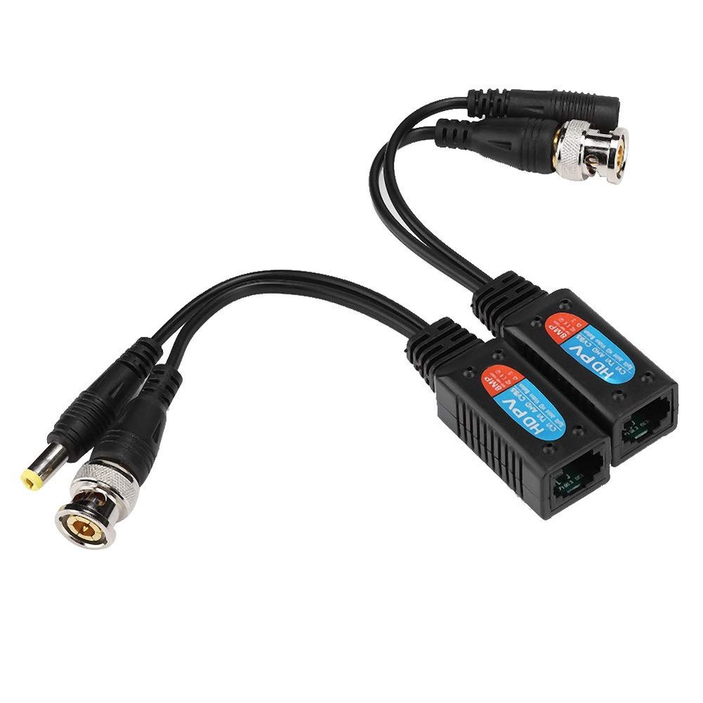 Video Balun Transceiver 8MP HD CVI AHD TVI CVBS Compatible Twisted Pair Transmitter with 12V 48V Power Support Built in for Surveillance Camera Systems